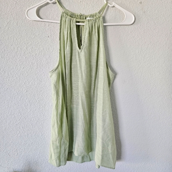 Nine West Blouse Womens Green Sleveless Top Chest Cut off Lightweight - Picture 1 of 8